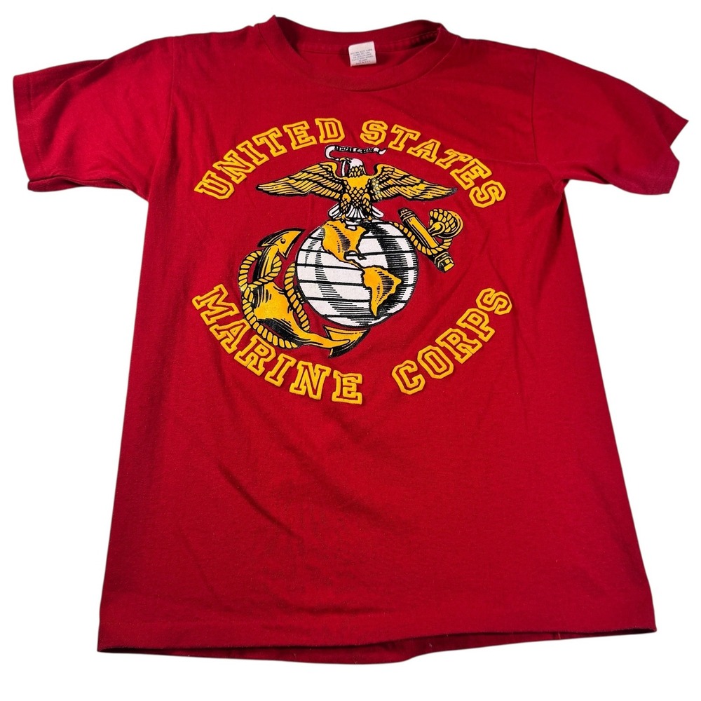 USMC United States Marine Corps T-Shirt Red Small Made in USA Single stitch